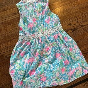 Colorful Kids Dress with Lace Detail